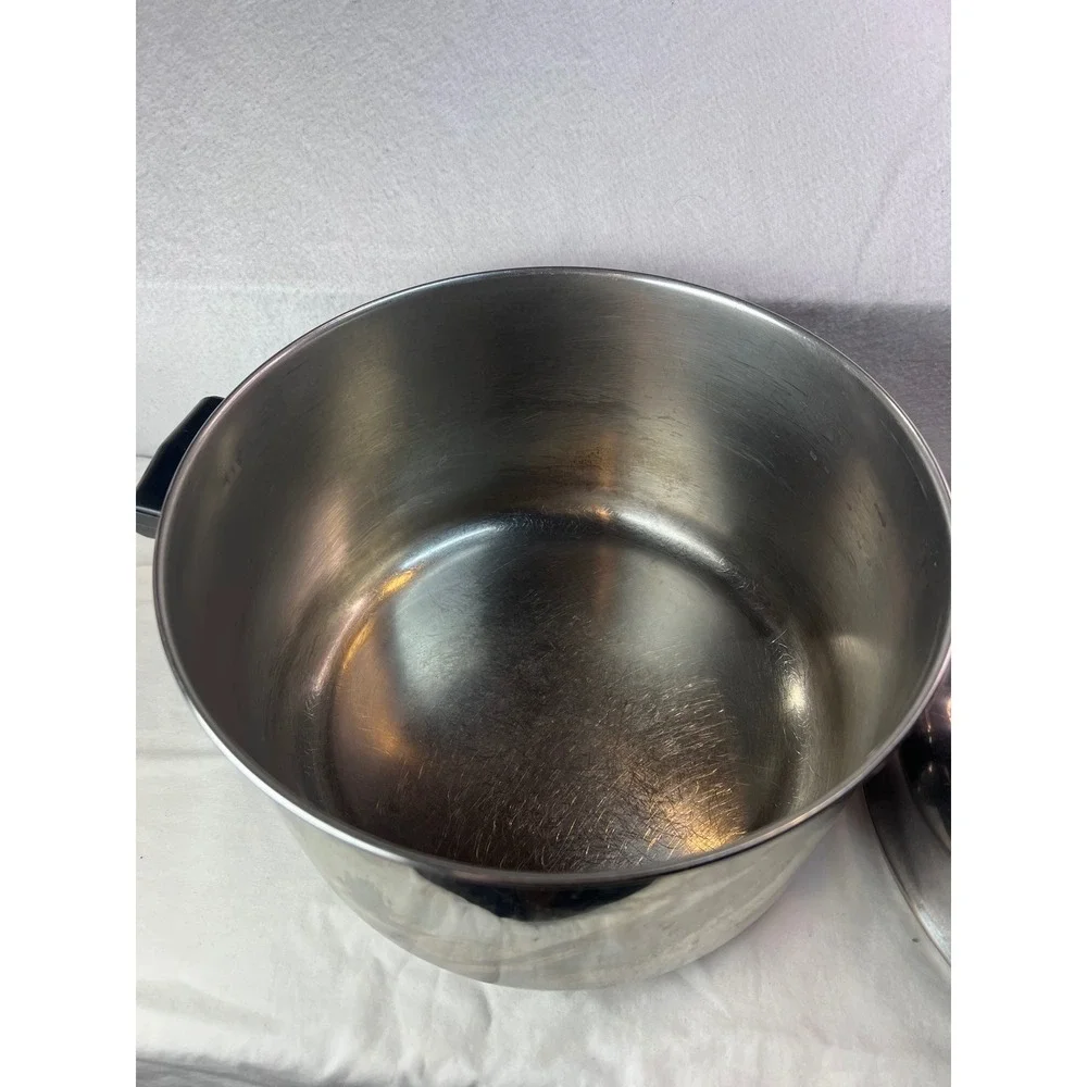 Vintage Farberware 8 Qt Stock Pot Aluminum Clad Stainless Steel with Lid NYC USA